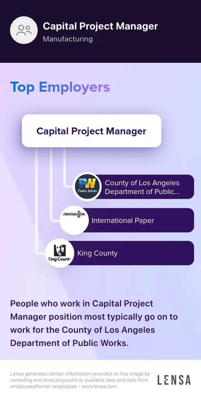Capital Project Manager Position Examples Infrastructure & Capital Projects Water Pursuits Lead, ANS job in San ...