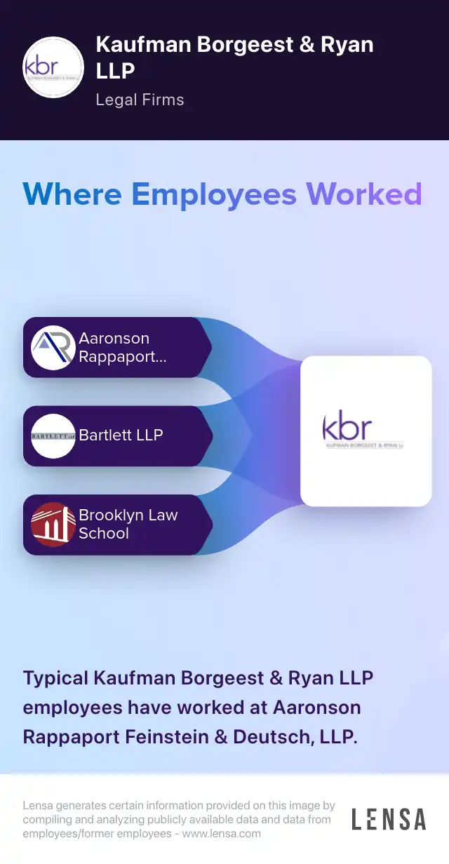 Kaufman Borgeest & Ryan LLP company overview, insights, and reviews | Lensa