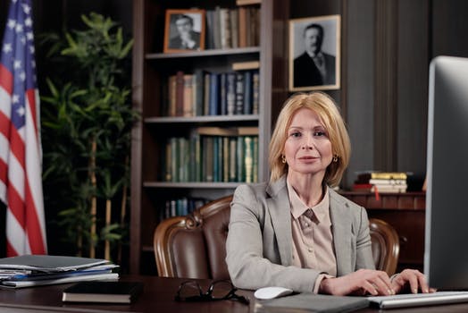 Businesswoman sitting in her office