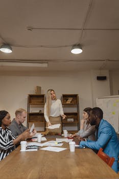 People having a business meeting