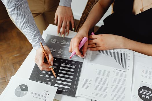 Close up photo of accounting documents