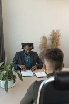 A man doing job interview to a candidate