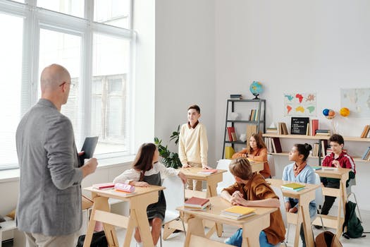 Students sitting in their classroom