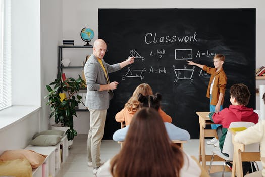 Teacher talking to the class