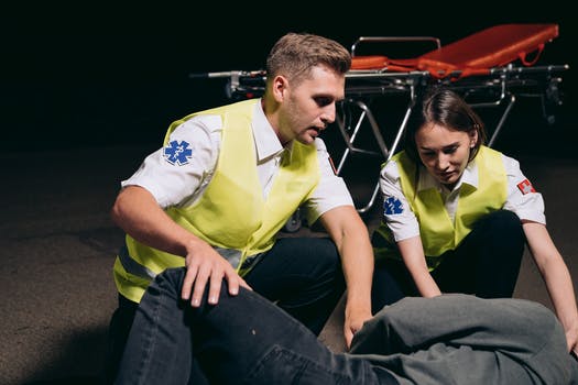 Paramedics responding to an emergency