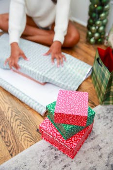 Wrapped and packed christmas presents 