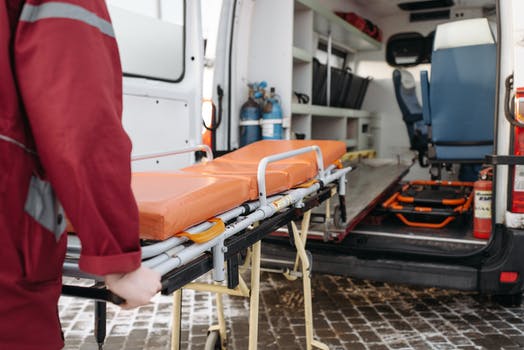 Man pushing a stretcher