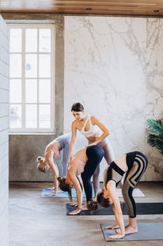 Women doing yoga