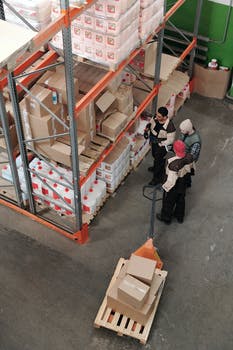 Men working in a warehouse